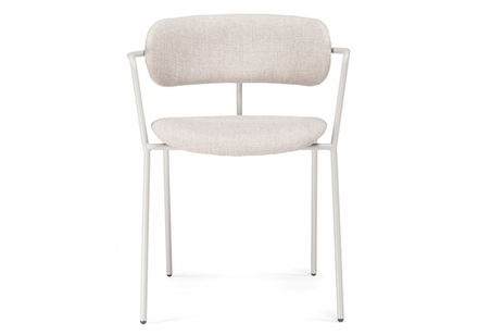 Стул на металлокаркасе Woodville Маки бежевый, серый матовый, ножки белые
