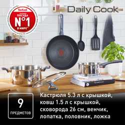 Набор посуды Tefal Daily Cook 9 предметов G713S974