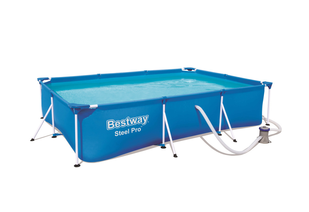Каркасный прямоугольный бассейн Bestway 300х201х66 см + фильтр-насос 1249 л/ч (56411 BW)
