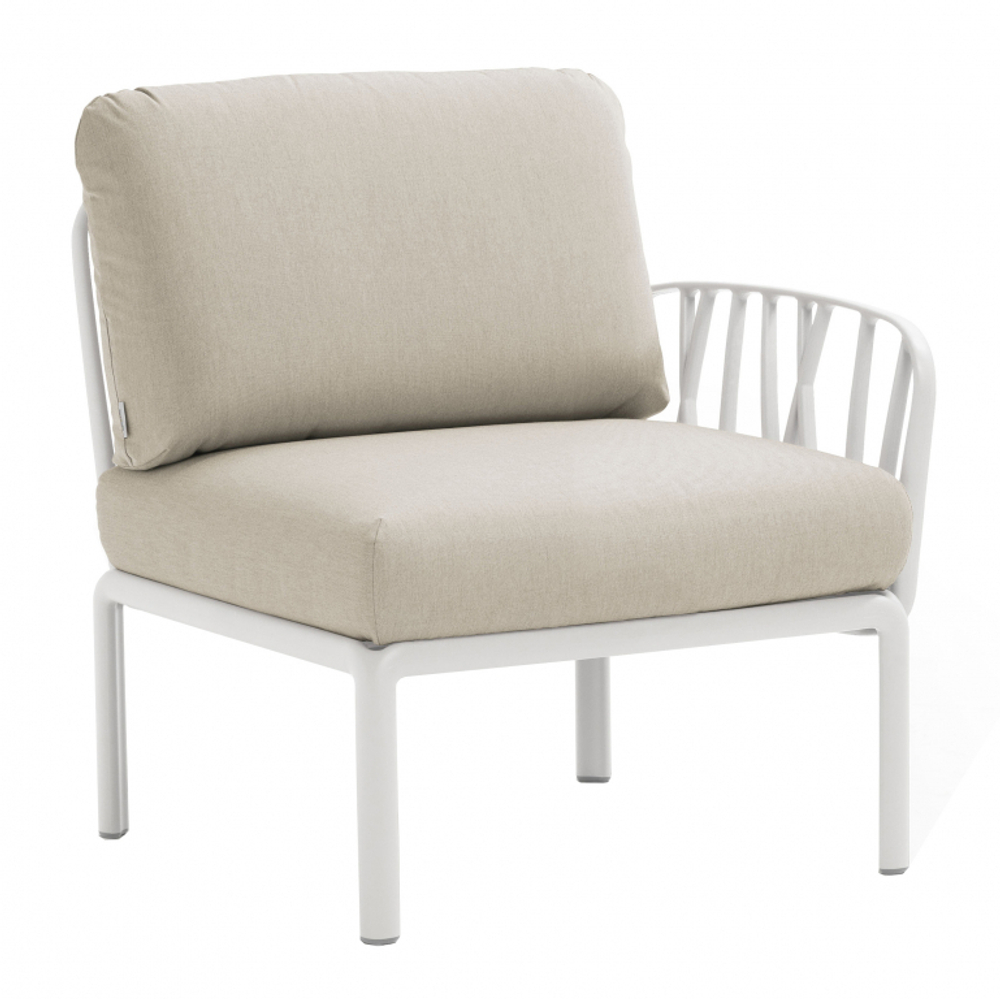 Модуль правый/левый пластиковый с подушками Nardi Komodo Elemento Terminale DS/SX, белый, панама