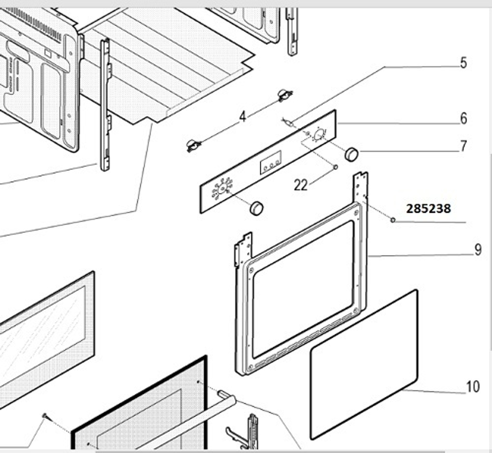 Резиновая заглушка двери духовки Ariston, Indesit