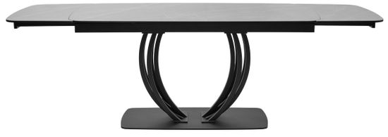 Стол MALTA 160 KL-136 Серый мрамор матовый, итальянская керамика/ черный каркас