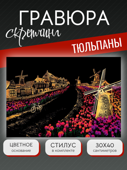 Гравюра "Тюльпаны"