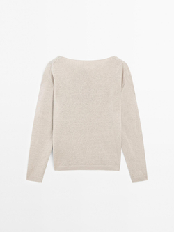 Massimo Dutti Свитер из 100% льна, песочный