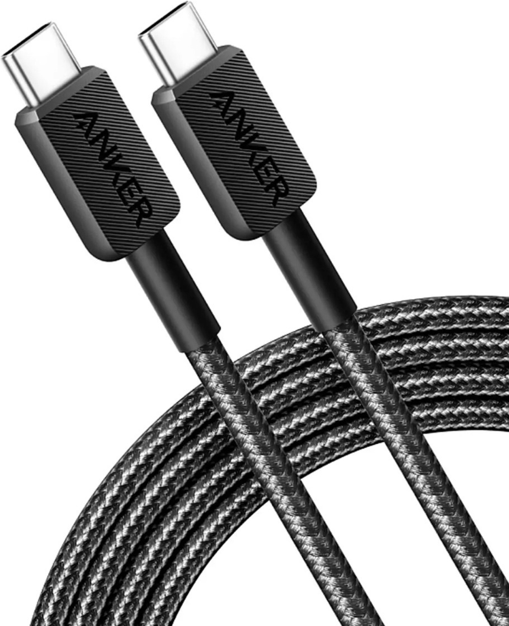 Кабель Anker USB TypeC (F), USB TypeC (M), 3 м, черный