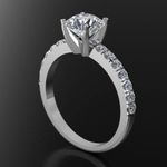 Кольцо Princess fianit round с дорожкой фианитов