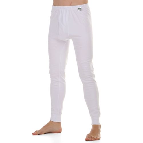 Мужской комплект нательного белья (лонгслив и кальсоны) белый утепленный QianBA