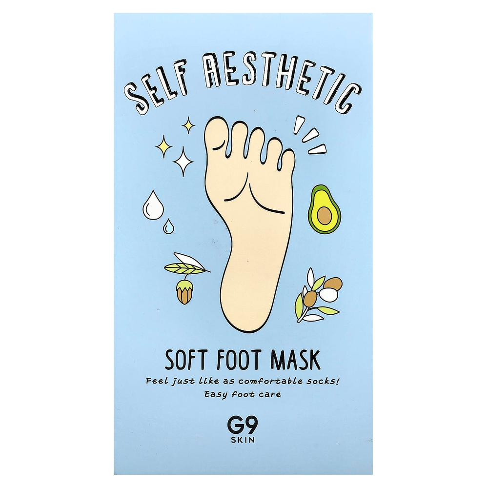 G9skin, Self Aesthetic, смягчающая маска для стоп, 5 шт., 12 мл (0,40 жидк. унции)