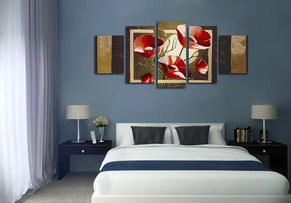 Модульная картина "Лунные маки"