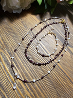 Чокер ручной работы из натурального граната "Золотой гранат"