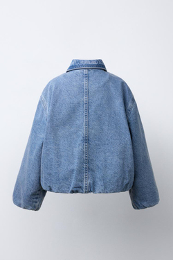 ZARA ДЖИНСОВЫЙ БОМБЕР, СИНИЙ