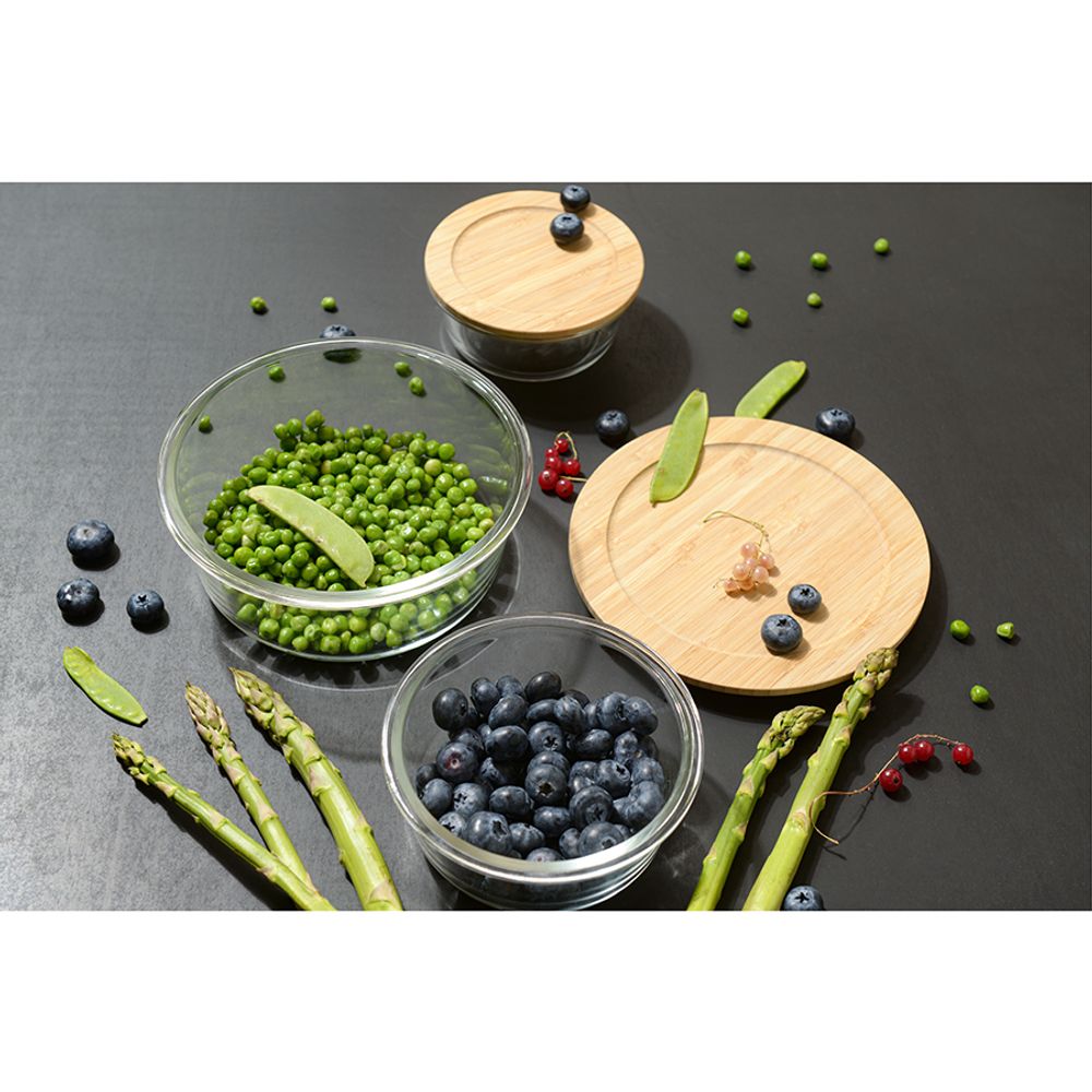 Контейнер для запекания и хранения Eco Store с крышкой из бамбука, 400 мл