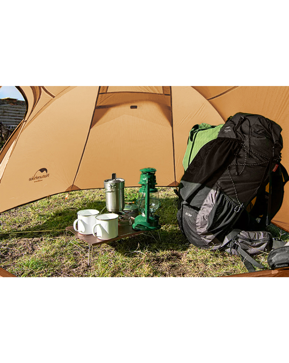 Палатка Naturehike Opalus 3-местная, алюминиевый каркас, оранжевый