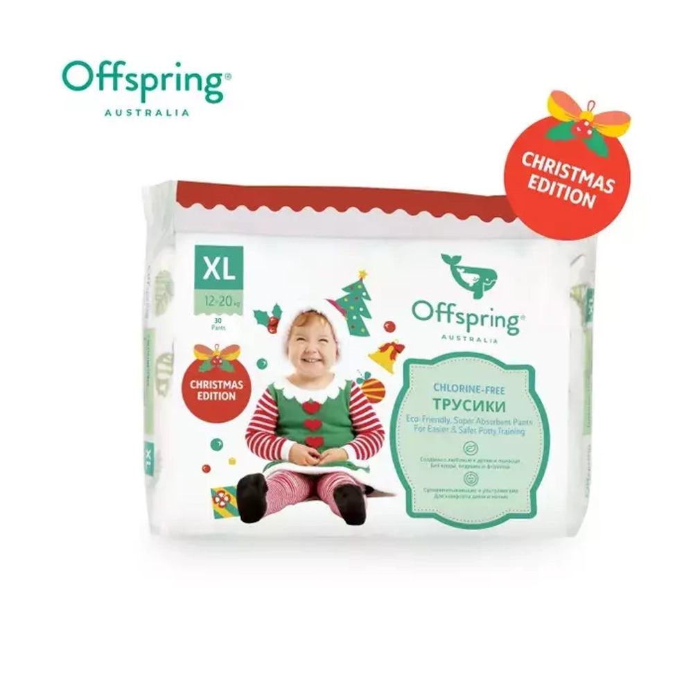 Offspring трусики-подгузники XL 12-20кг 30шт новый год