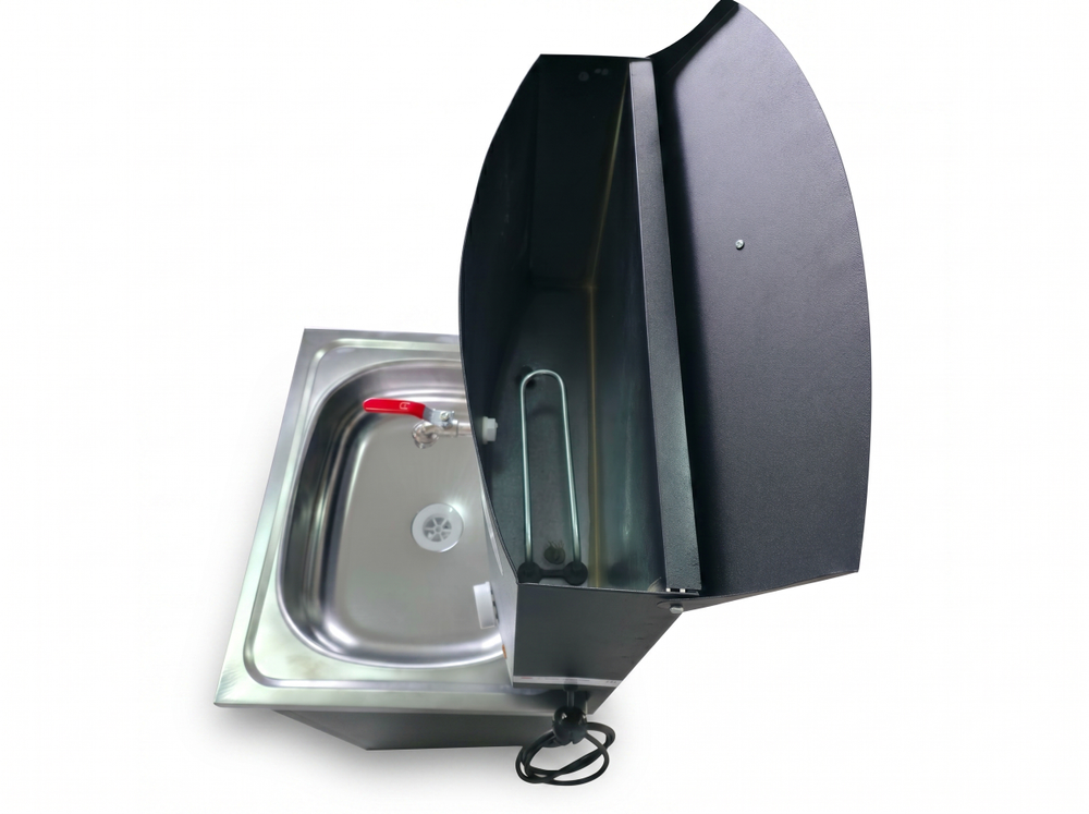 Умывальник дачный с подогревом "Акватекс", нерж., "Черный муар"