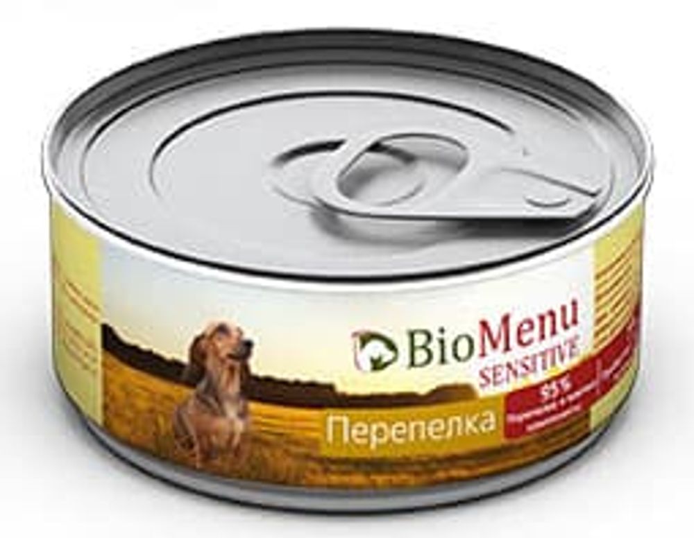 BioMenu SENSITIVE Консервы д/собак Перепелка 100гр