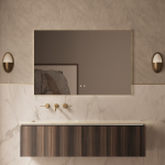 База под раковину Luxe 1400 подвесная, 2 выкатных ящика soft close, натуральный орех