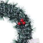 Венок новогодний «Заснеженное чудо» 25 см, Зеленый/белый