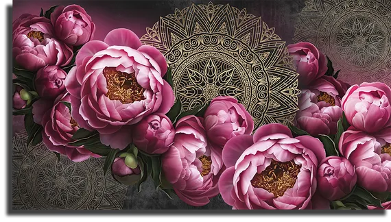 Постер "Роскошные пионы"