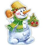 Плакат вырубной А4 "Снеговик" блестки (Сфера)