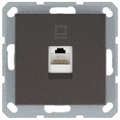 Интернет-розетка RJ45 с накладкой, цвет Мокко