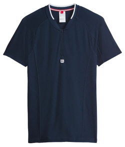 Мужское теннисное поло Wilson Players Seamless Zip Henley 2.0 - classic navy