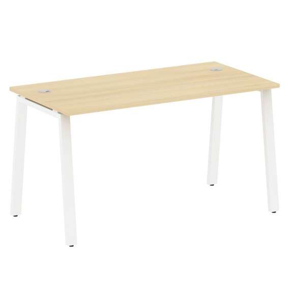Metal System Стол письменный на А-образном м/к БА.СП-3 Акация Лорка/Металл Белый 1400*720*750