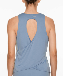 Oysho Футболка комфортлюкс с перекрестной спиной, туманный синий