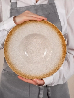 Набор посуды 2 тарелки для пасты шляпа охра 28 см