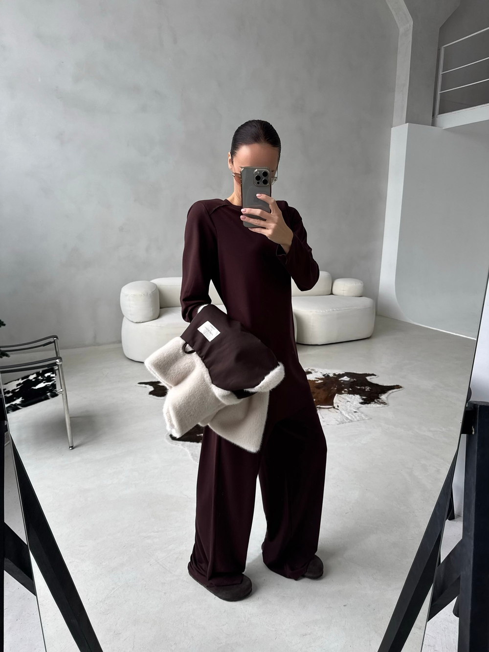 Платье mini джерси (шоколад)