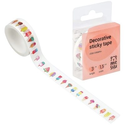 Скотч декоративный "Ice cream", 1,5 см*3м MS_36877 (MESHU)