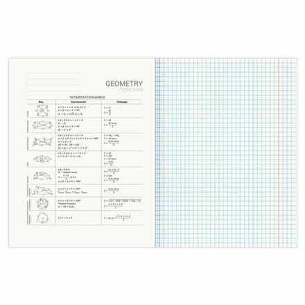Тетрадь предметная "КЛАССИКА NATURE" 48 л., обложка картон, ГЕОМЕТРИЯ, клетка, BRAUBERG, 404585
