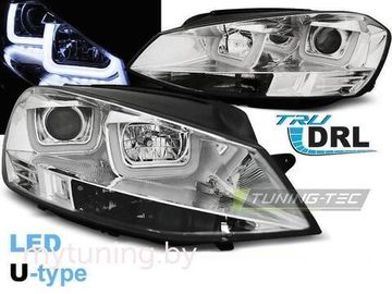 Передние фары u-type chrome для VW Golf MK7