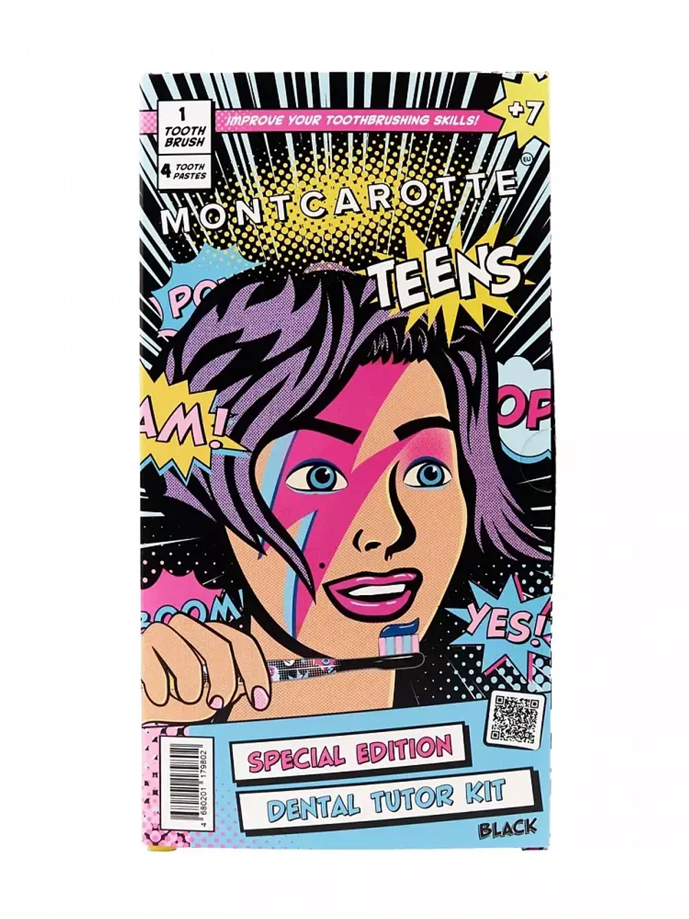 Montcarotte Teens dental Tutor kit black 7+ набор для обучения чистки зубов у подростков и детей 7+ черный