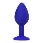 Синяя силиконовая анальная пробка 7см с прозрачным кристалллом ToyFa ToDo Brilliant 357012