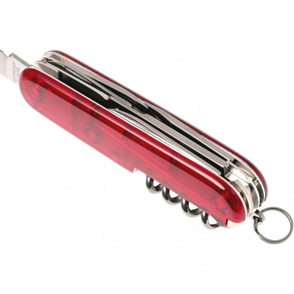 Нож Victorinox Climber, 91 мм, 14 функций, полупрозрачный красный