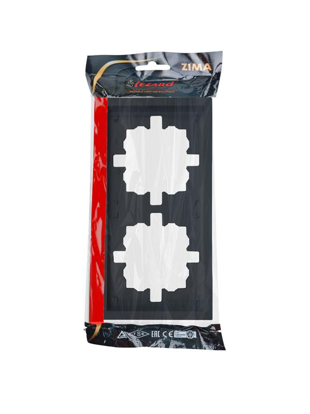 Рамка 2-мест. горизонт. ZIMA черн. бархат LEZARD 704-4200-147