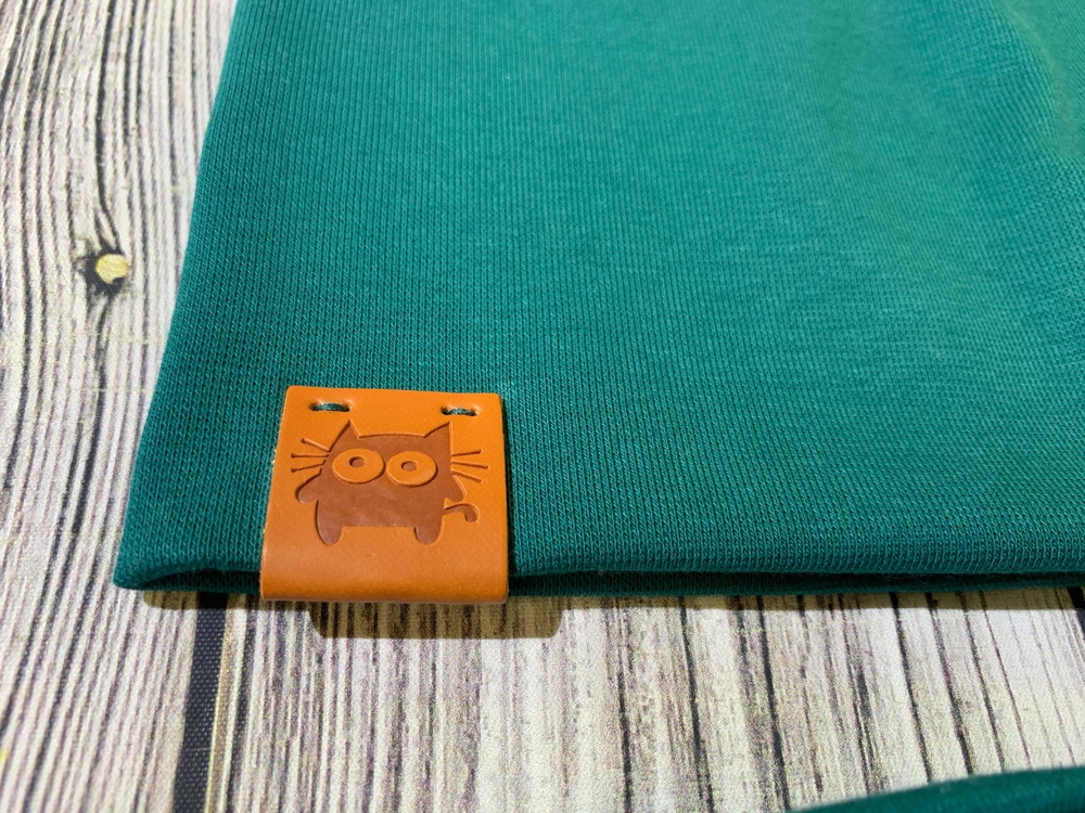 Нашивка КОЖА КОРИЧНЕВАЯ двойная hand made