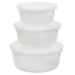 Салатник стеклокерам, кругл, 3 шт, 19,16,14 см, с крыш, Белый, Daniks, HDW-55/66/75 292666