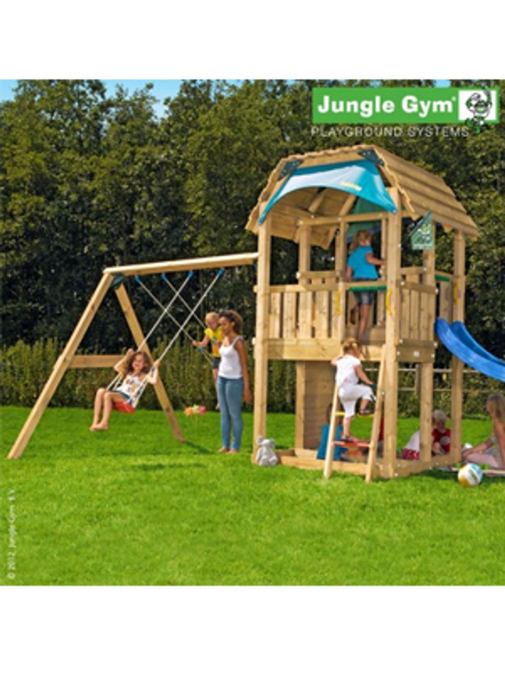 Детский городок Jungle Gym Barn + SwingModule Xtra