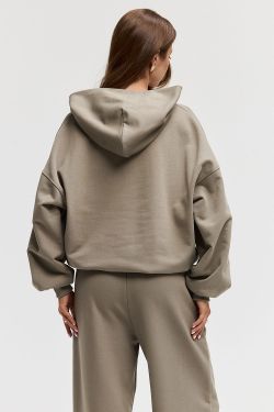Худи свободного кроя цвета хаки