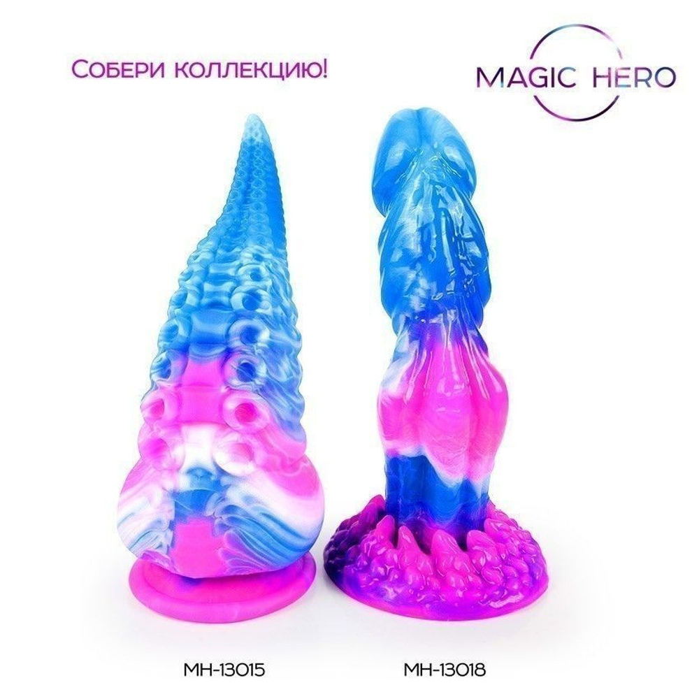 Разноцветный фантазийный фаллоимитатор - 22 см. (Цвет: разноцветный)