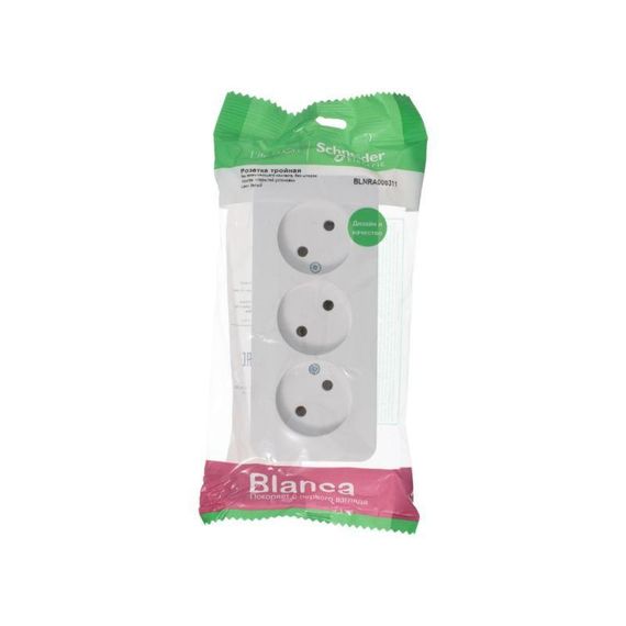 Розетка тройная 2К Schneider Electric Blanca 16A 250V белая BLNRA000311