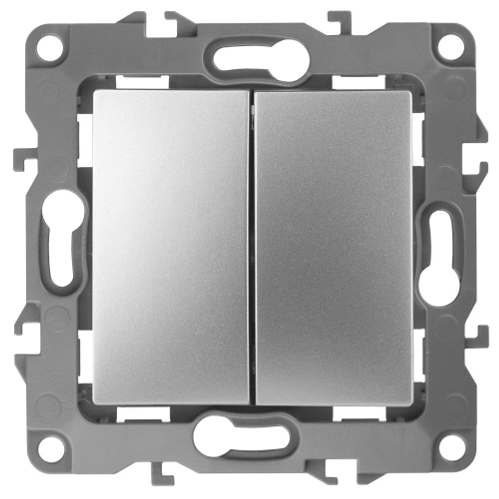 12-1106-03 ЭРА Переключатель двойной, 10АХ-250В, IP20, Эра12, алюминий