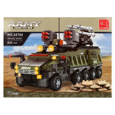 Конструктор блочный Аусини Армия 822дет., коробка 22704