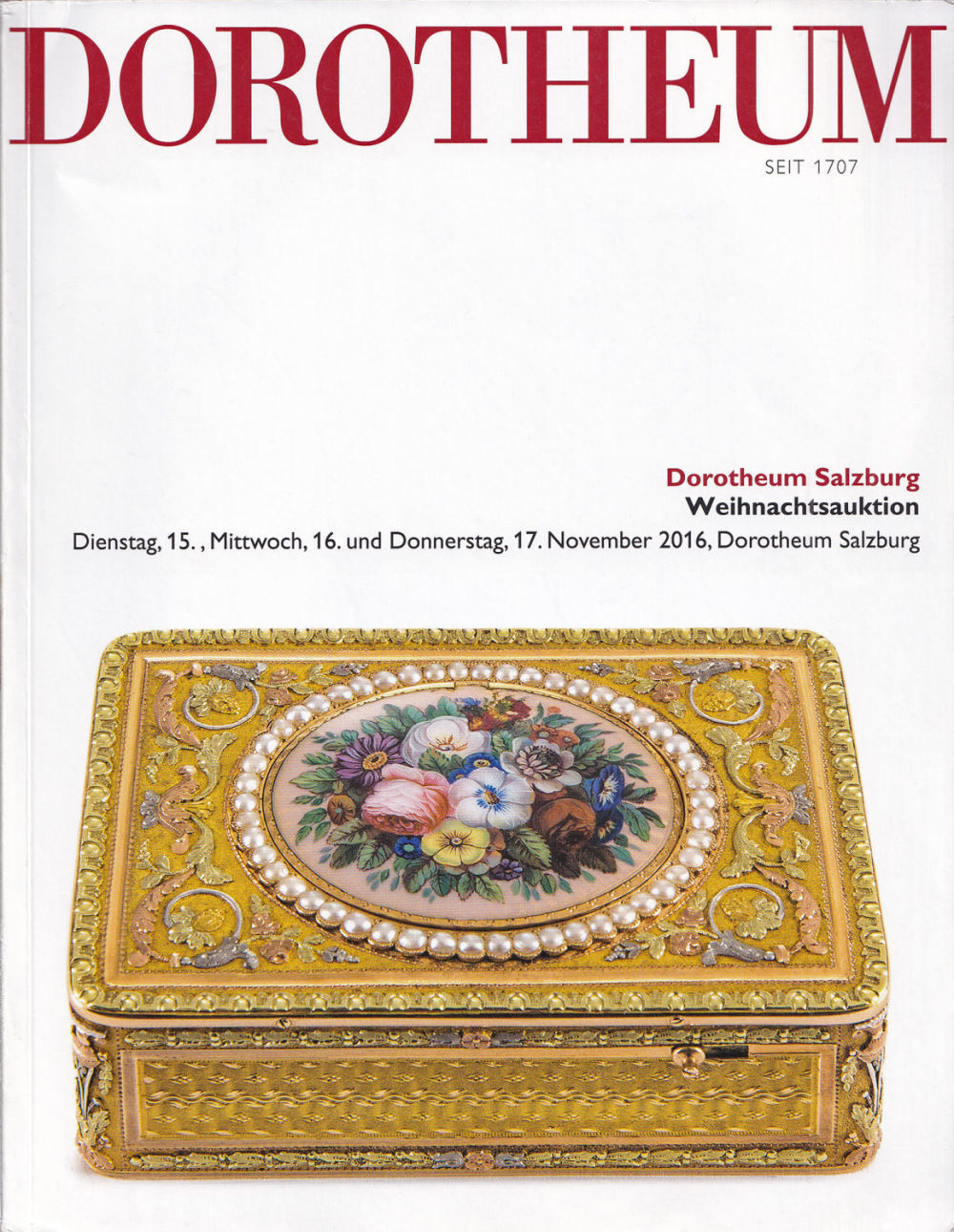 Каталог аукциона Dorotheum, Вена, Рождественский аукцион от 15-17 ноября 2016 года