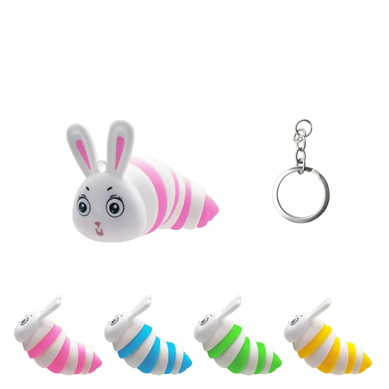 Брелок " Зайчик-гусеница " 7 см , в ассортименте