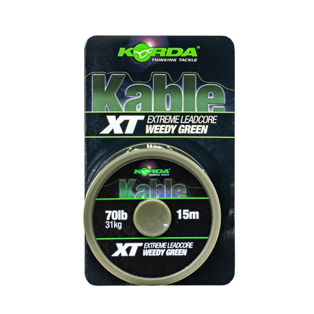 KORDA Лидкор Kable XT Extreme Leadcore 15м 70lb Green