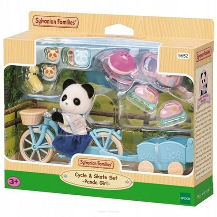 Игровой набор Sylvanian Families - Панда с велосипедом и роликами - Сильвания Фэмили 5652