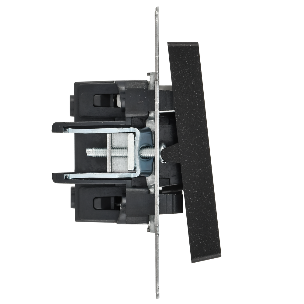 BRITE Выключатель 1-клавишный с индикацией 10А ВС10-1-1-БрЧ черный IEK